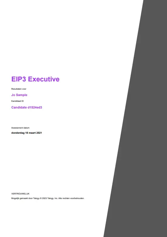Cover van ‘EIP3 Executive voorbeeldrapport’ van Talogy