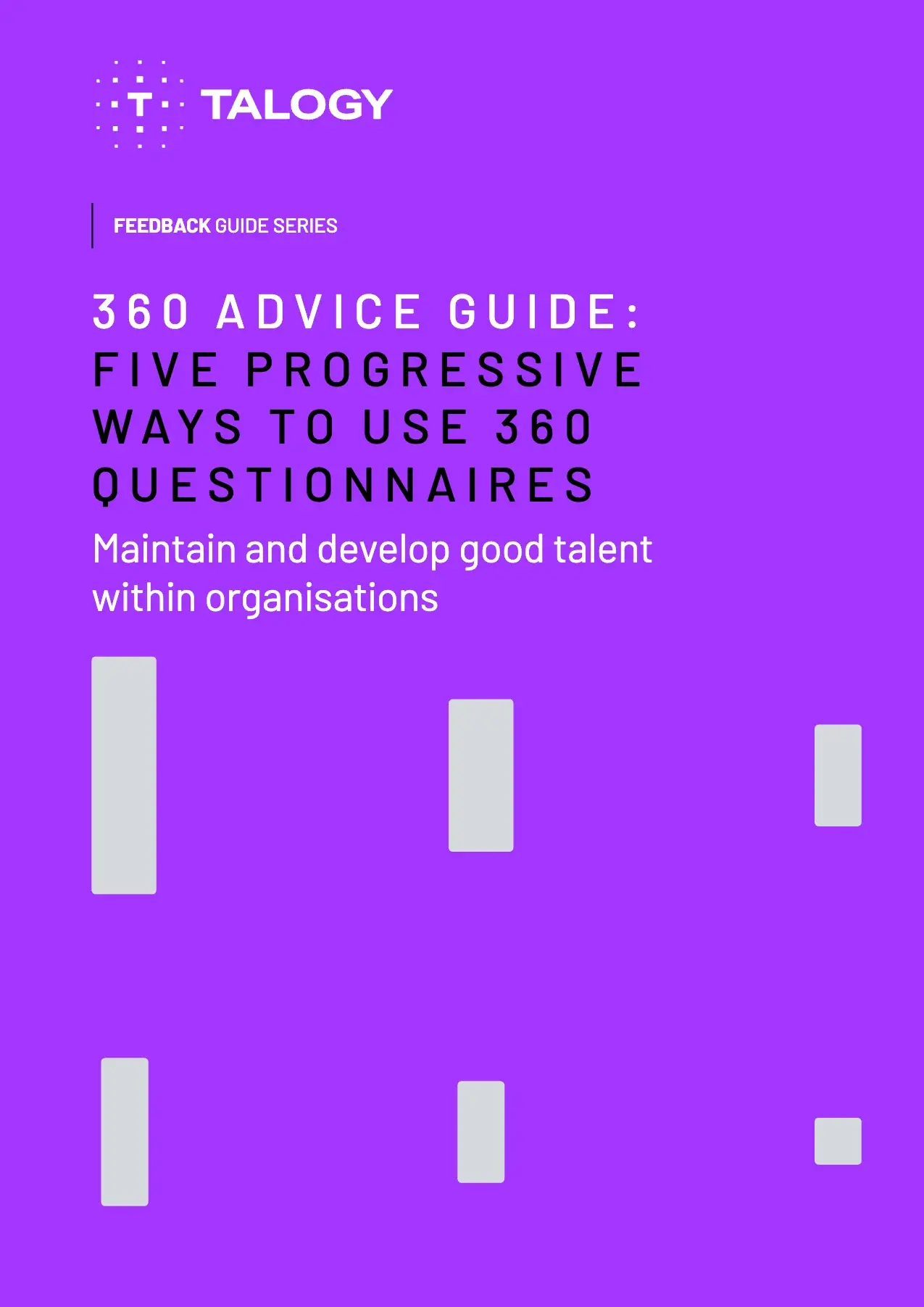 Cover of the Talogy guide “Five progressive ways to use 360 questionnaires”