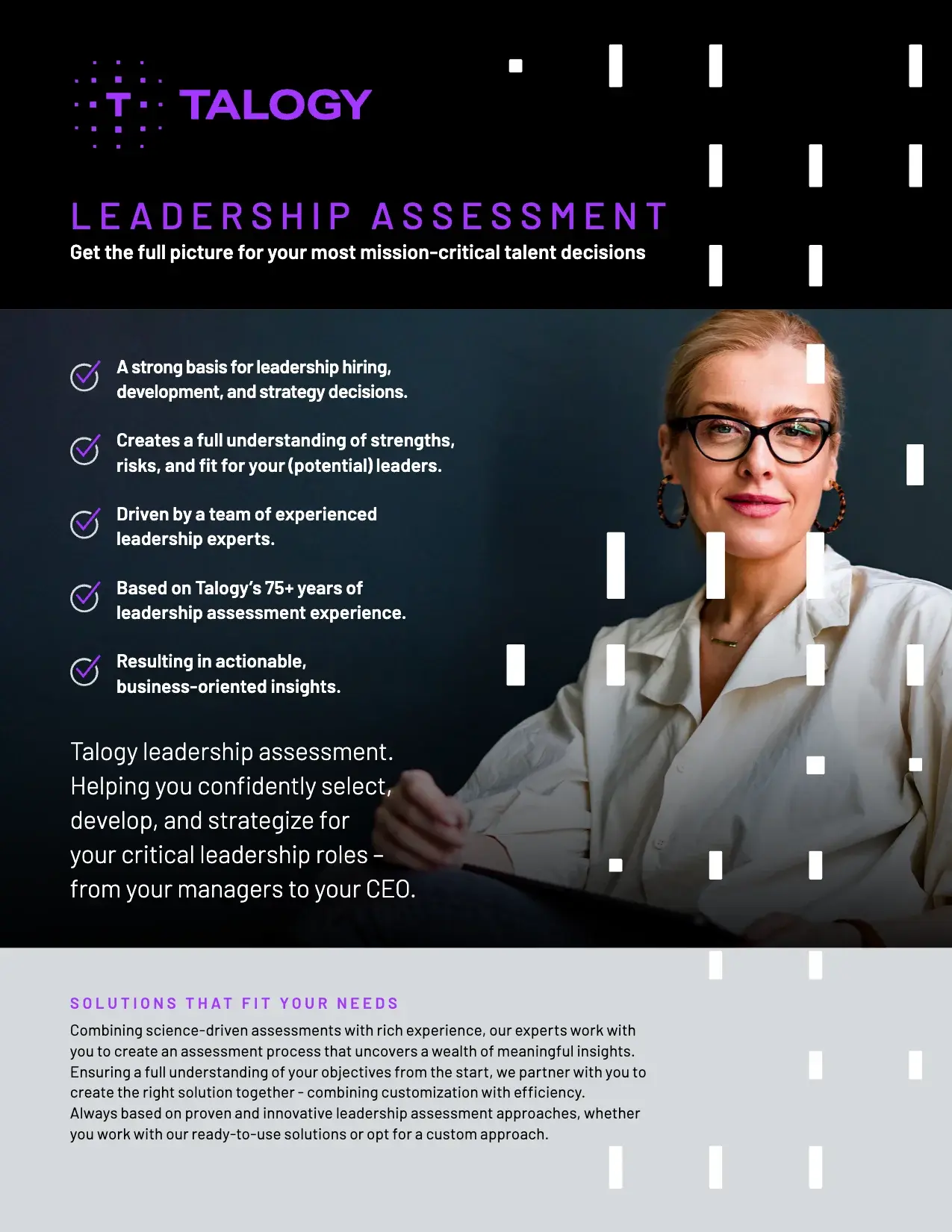 Cover of the Talogy guide “Identify the right leaders for sustainable success”