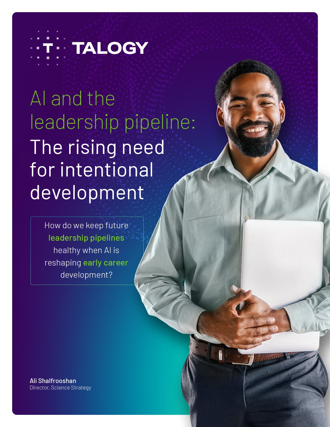 Cover of the Talogy guide “AI and the leadership pipeline: The rising need for intentional development”