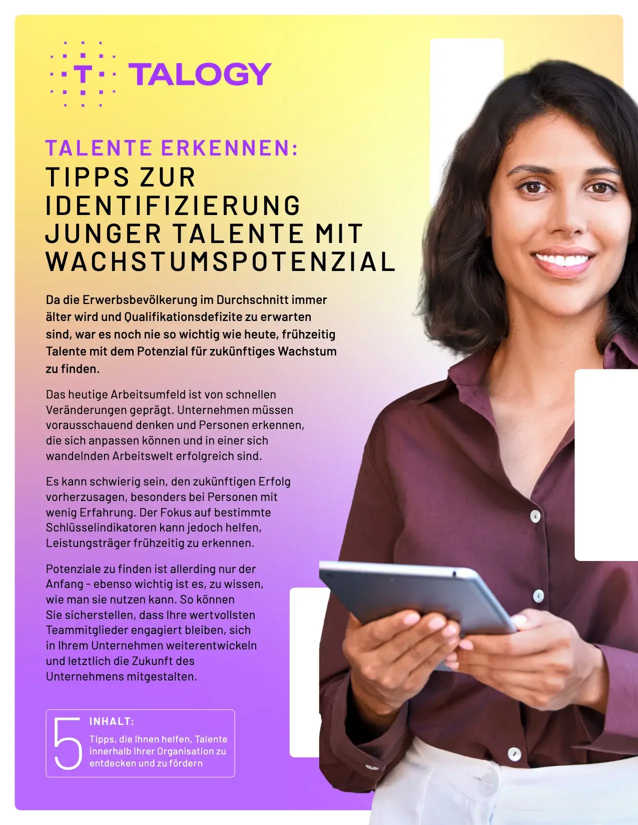 Cover der Talogy-Praxistipps „Talente erkennen“