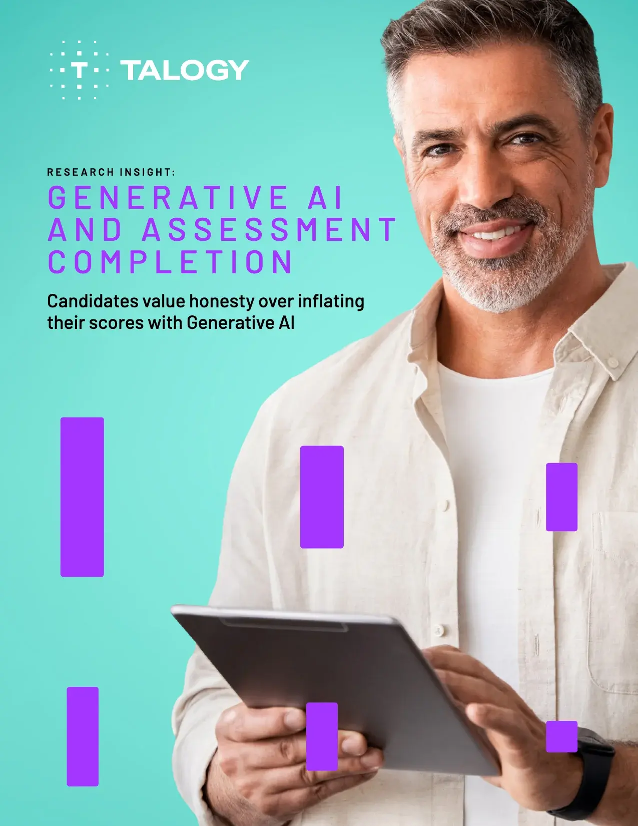 Cover of the Talogy research report “Generative AI and assessment completion: Candidates value honesty over inflating their scores”