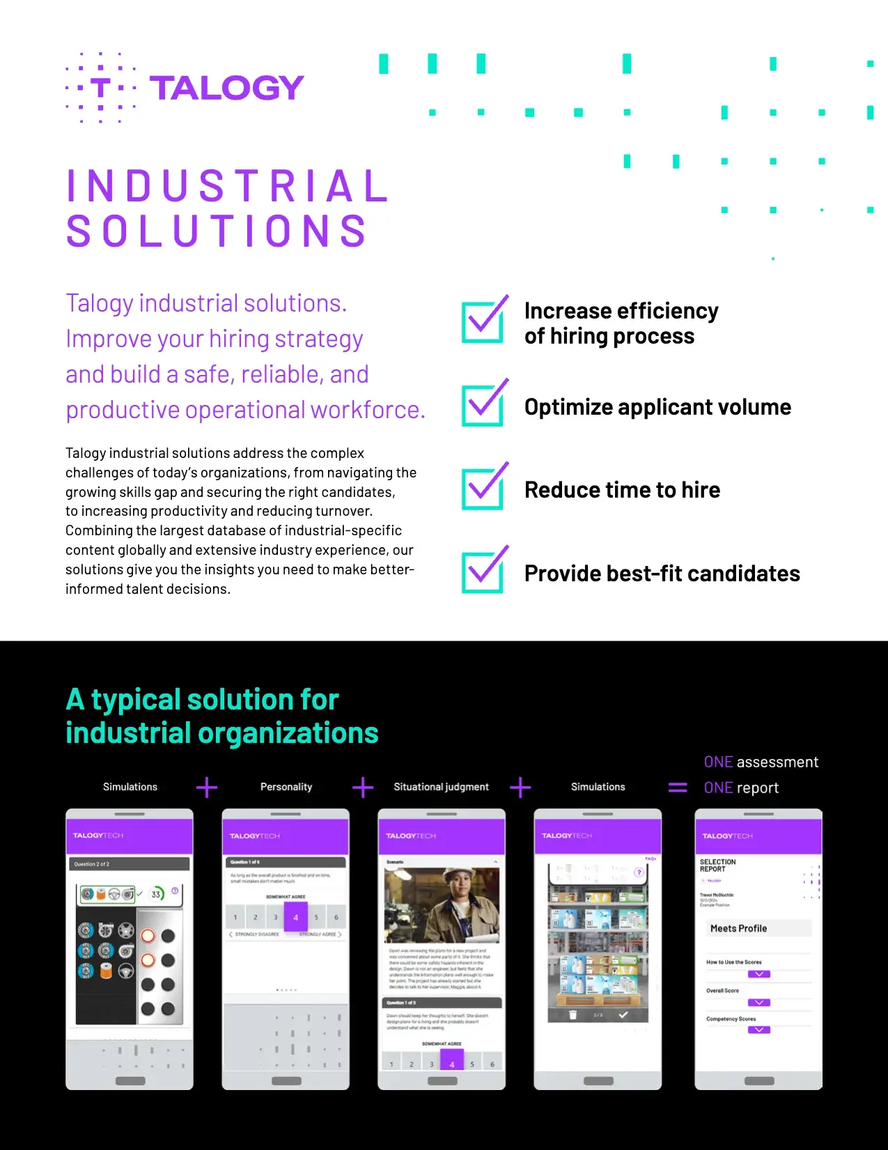 Cover of the Talogy guide “Industrial solutions: A typical solution for industrial organizations”