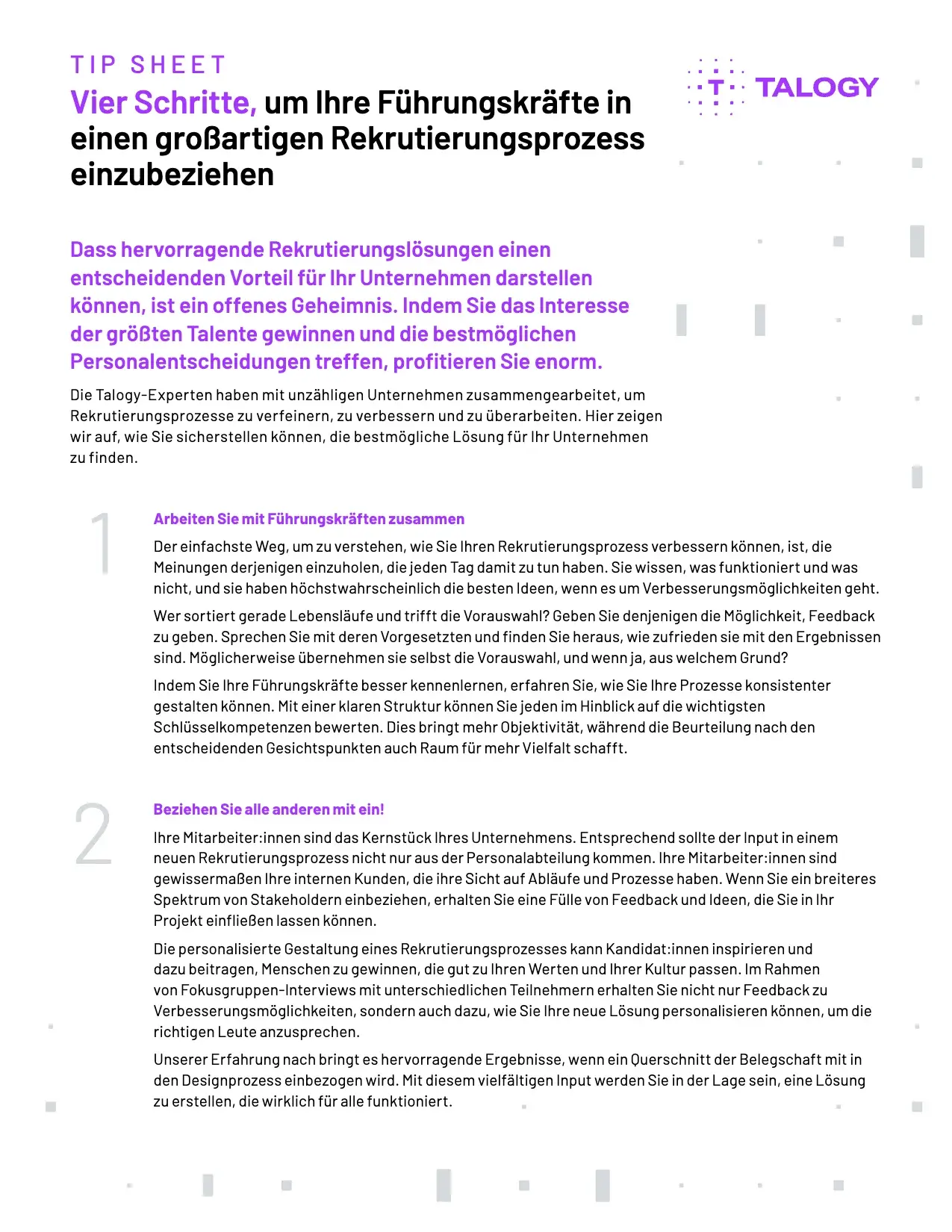 Cover von „4 Schritte, um Ihre Führungskräfte in einen großartigen Rekrutierungsprozess einzubeziehen“ von Talogy